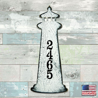 Nautical Coastal Wooden Personalized House Number Sign by G. Debrekht - Coastal Sea-Life Decor - Handcrafted Wooden Handcrafted Wooden Address Sign - MA98526