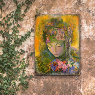 Head Gardener Fantasy Wooden Wall Art by Josephine Wall - Fantasy Decor - 852117-JW