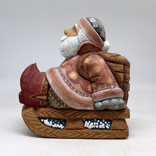 Santa on Sleigh Figurine 5.5x5.5x3.5
