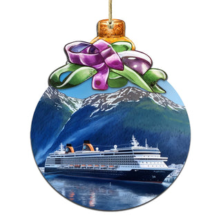 Alaskan Cruise Adventure Wooden Ornaments by G.Debrekht - Wildlife Holiday Decor - 870032