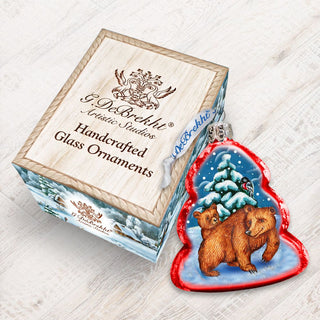 Grizzly Mercury Glass Ornament by G. DeBrekht - Wildlife Holiday Decor - 771021