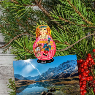 Nested Dolls Clip-On Eco Wood Decorative Ornaments Set of 6 by G. Debrekht - Christmas Decor - 8090130C-S6