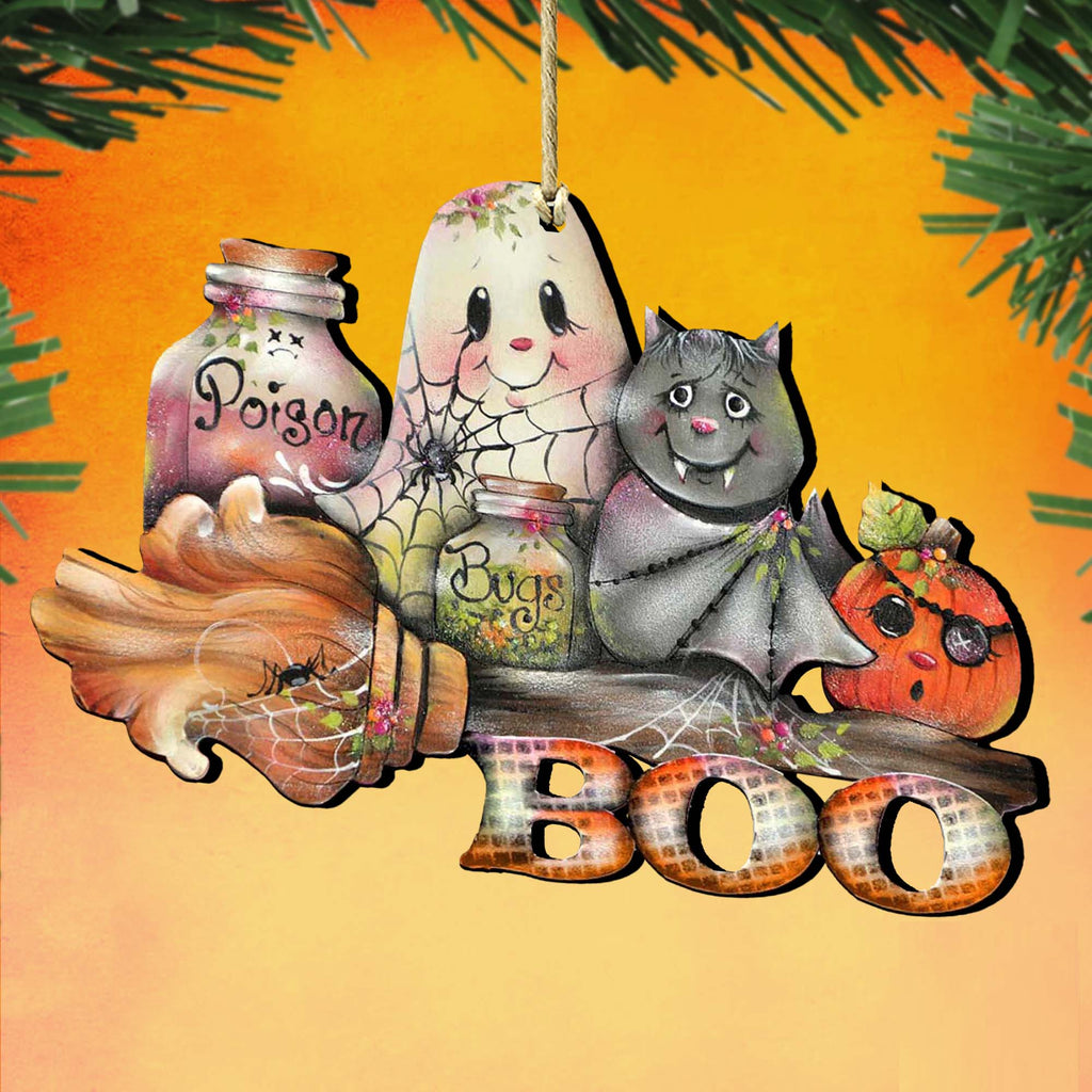 Brunhilda's Broom! Wooden Ornaments by Jamie Mills-Price - Thanksgiving Halloween Decor - 8457411
