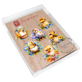 Spring Ducklings Decorative Eco Wood Magnets Set of 6 by G. Debrekht - Easter Decor - 8090055G-S6