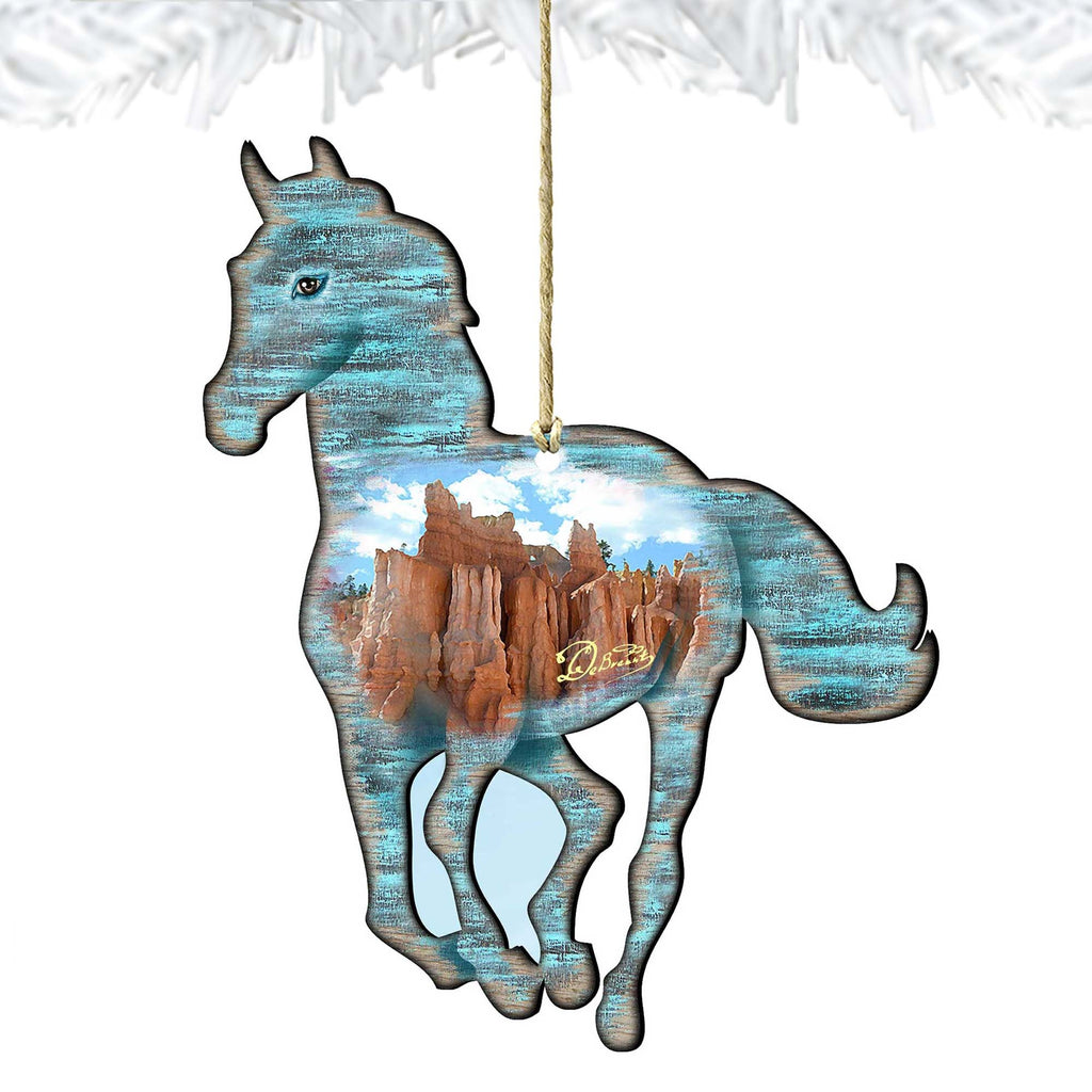 Rustic Horse Wooden Ornaments - Tree Ornament by Nature Wonders - Wildlife Holiday Decor - 8198157