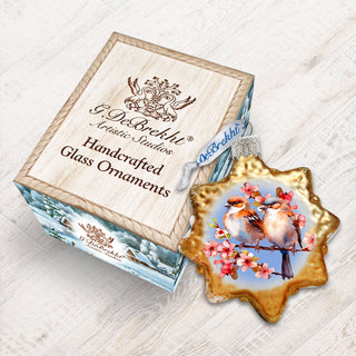 Spring Sparrows Mercury Glass Ornaments by G. Debrekht - Wildlife Holiday Decor - 776008