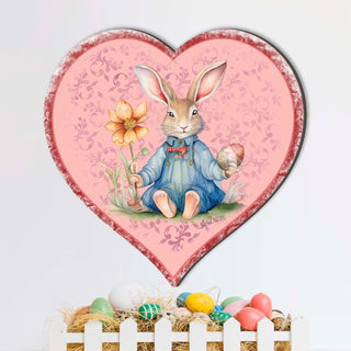 Easter Bunny Heart Holiday Door Decor by G. Debrekht - Easter Spring Decor - 8652780H