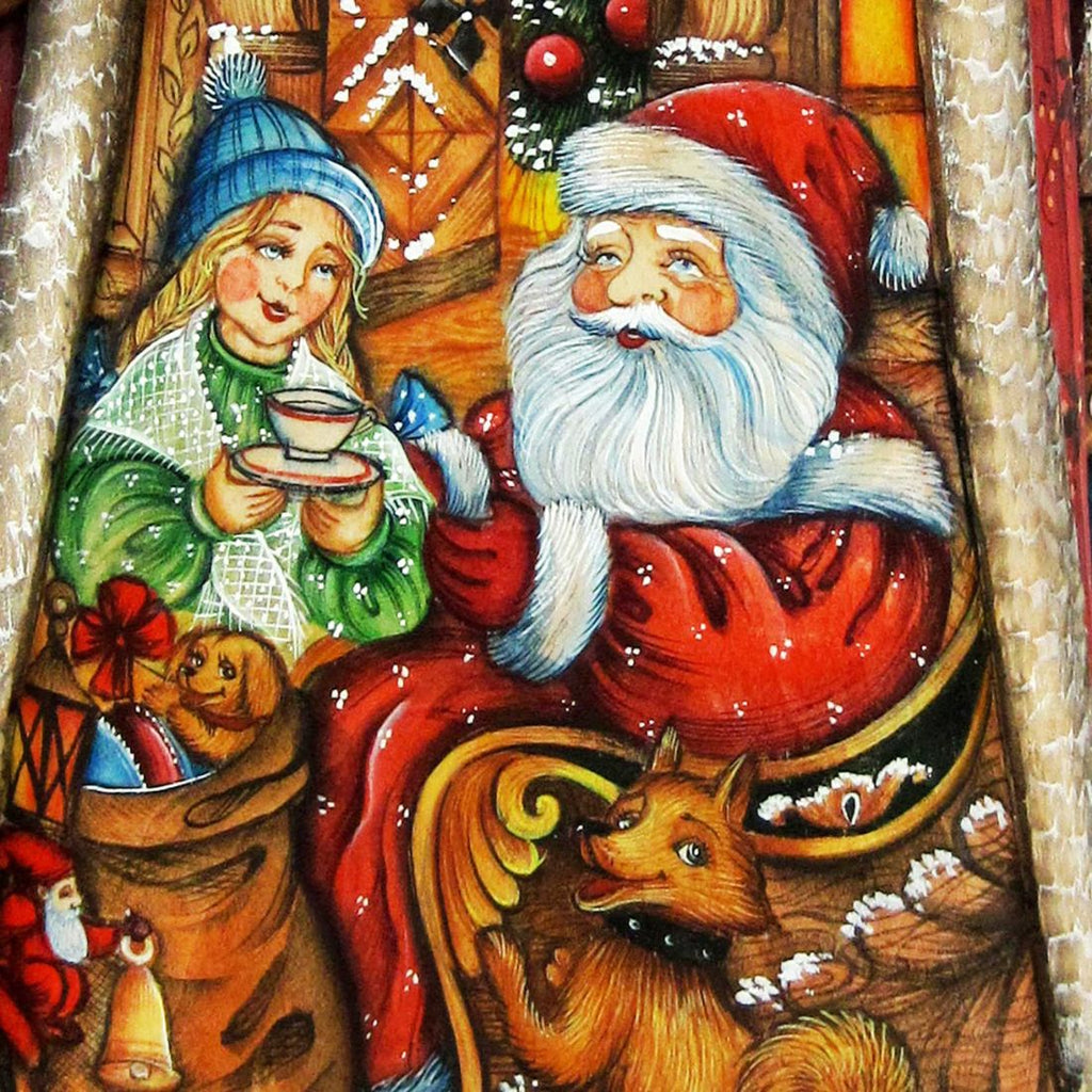 Arrival Santa Hand-Painted WOODCARVED Masterpiece by G. DeBrekht - Christmas Decor - 210115