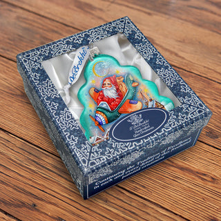 Christmas Aviator Glass Ornament by G. DeBrekht - Christmas Santa Snowman Decor - 762-017