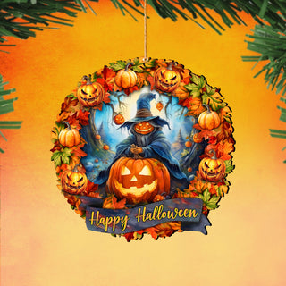 Happy Halloween Wreath Ornaments by G. Debrekht - Halloween Decor - 8652821