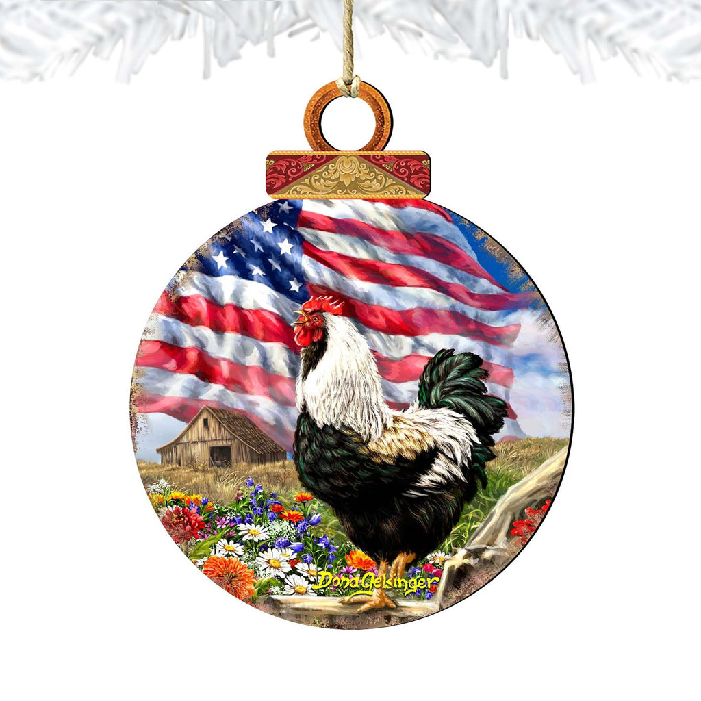 Morning in America Wooden Ornaments by Gelsinger - American Patriotic Decor - 8027104-DG