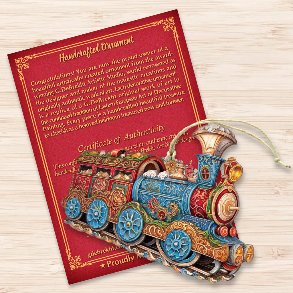 Christmas Train Wooden Ornaments by G. Debrekht - Christmas Decor - 8100198-3