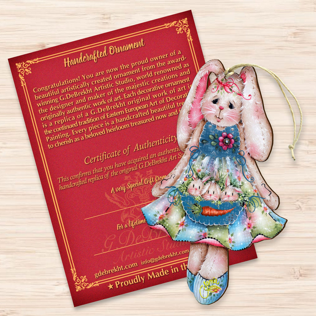 Pocketful of Bunnies Wooden Ornaments by Jamie Mills-Price - Easter Spring Decor - 8457705-MP