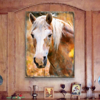 Horsehead Art Wooden Wall Art by Nature Wonders - Nature Wildlife Decor - 95374B