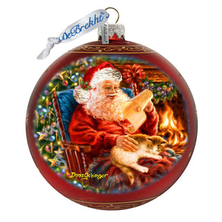House Warming Santa Lg Glass Ornament in Red by Gelsinger - Christmas Decor - 73924R-DG