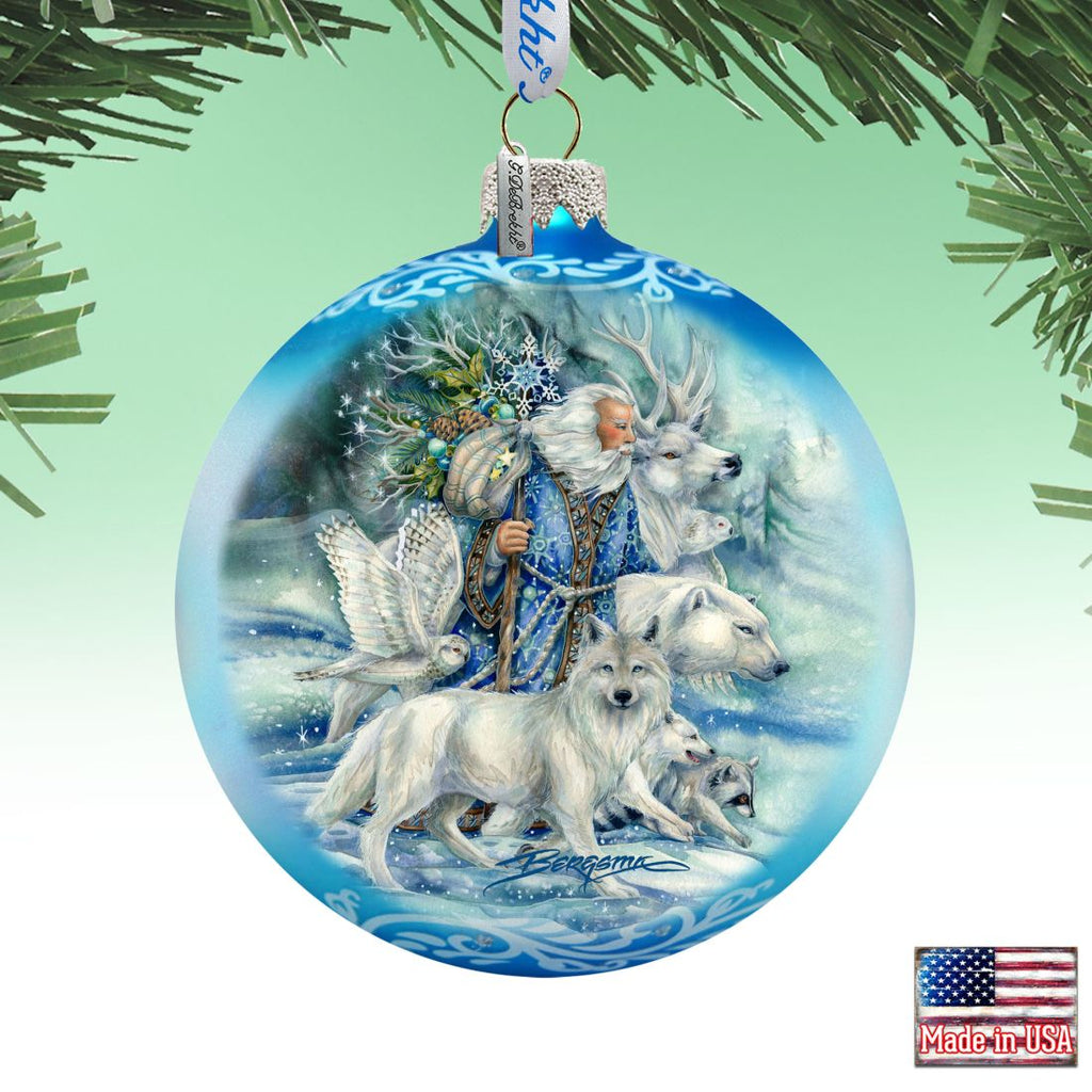 The Wild Spirits of Winter Glass Ornament Limited Edition by J. Bergsma - Christmas Santa Snowman Decor - 73910-JB