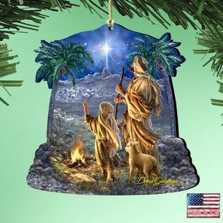 Shepherds Keeping Watch Wooden Ornaments by Gelsinger - Nativity Holiday Decor - 8161025-1838