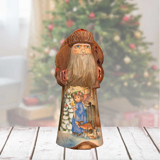 Forest Maiden Santa Hand-Painted WOODCARVED Masterpiece by G. DeBrekht - Christmas Decor - 291716