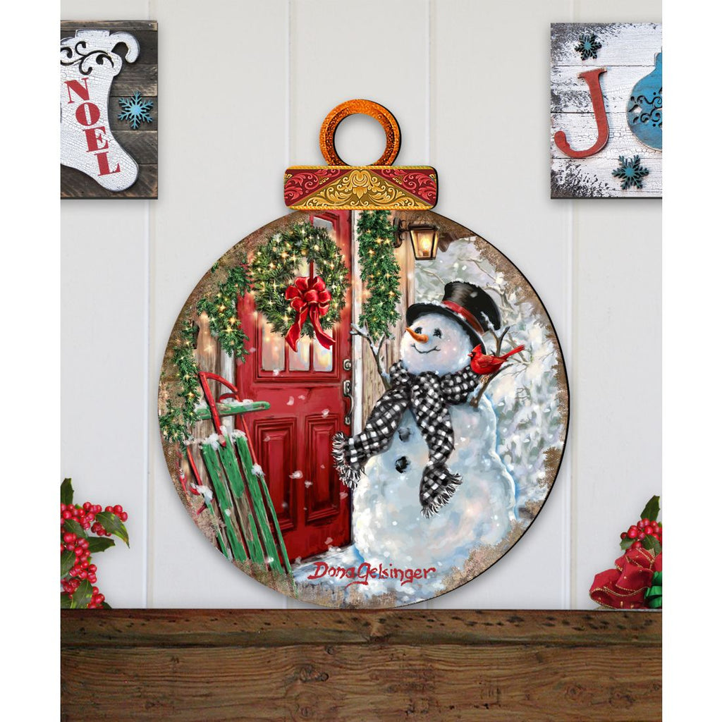Winter Arrival Snowman Door Decor by D. Gelsinger - Christmas Decor - 8421127H-DG