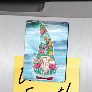 Spring Gnome Refrigerator Eco Wood Magnets Set of 3