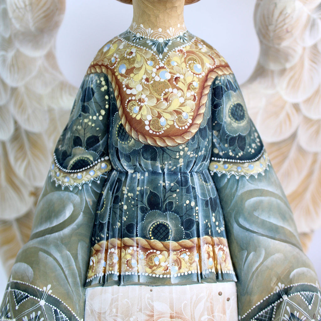 One-of-a-Kind Angel Hand-Painted WOODCARVED Hand Painted Figurine 20