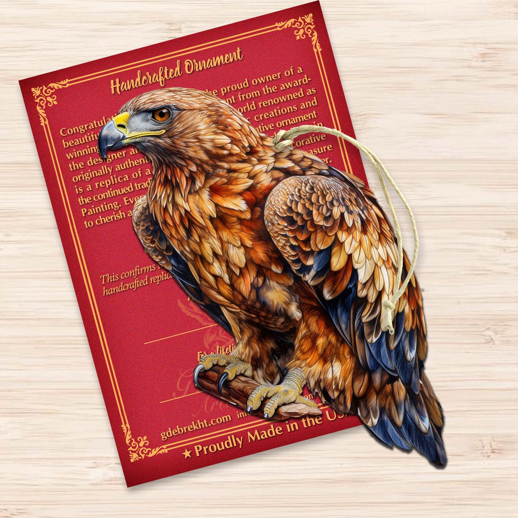 Alaskan Golden Eagle Wooden Ornaments by G.Debrekht - Wildlife Holiday Decor - 8710101-5
