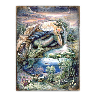 Mer Angel Fantasy Wooden Wall Art by Josephine Wall - Fantasy Decor - 852181-JW