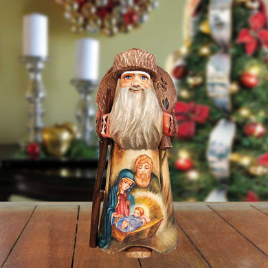 Nativity Nostalgic Santa Hand-Painted WOODCARVED Masterpiece by G. DeBrekht - Nativity Holiday Decor - 291715