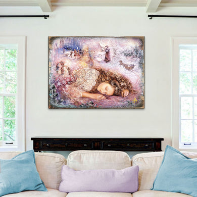 Winter Dream Fantasy Wooden Wall Art by Josephine Wall - Fantasy Decor - 852147-JW