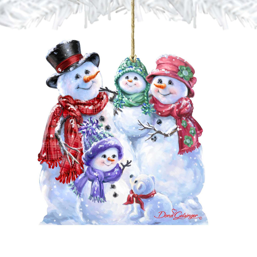 Snowflake Family Wooden Ornaments by Gelsinger - Nativity Holiday Decor - 8161018-1540