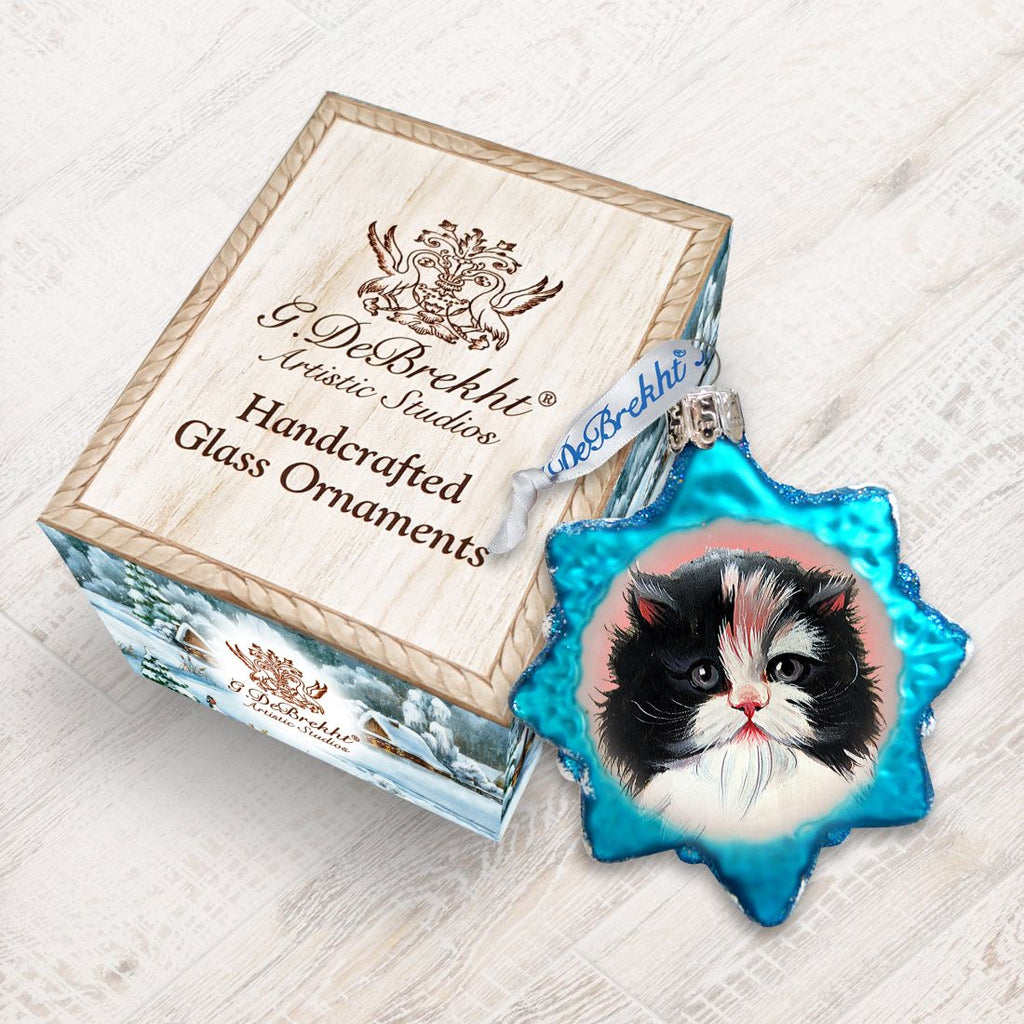 Calico Girl Mercury Glass Ornament by G. DeBrekht - Pets Dog and Cats Decor - 774020