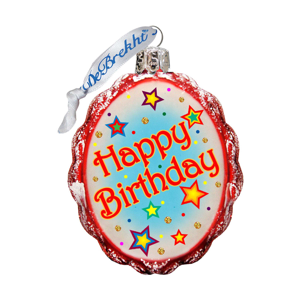 Happy Birthday Mercury Glass Ornament by G. DeBrekht - Love Family Kids Decor - 770004-2