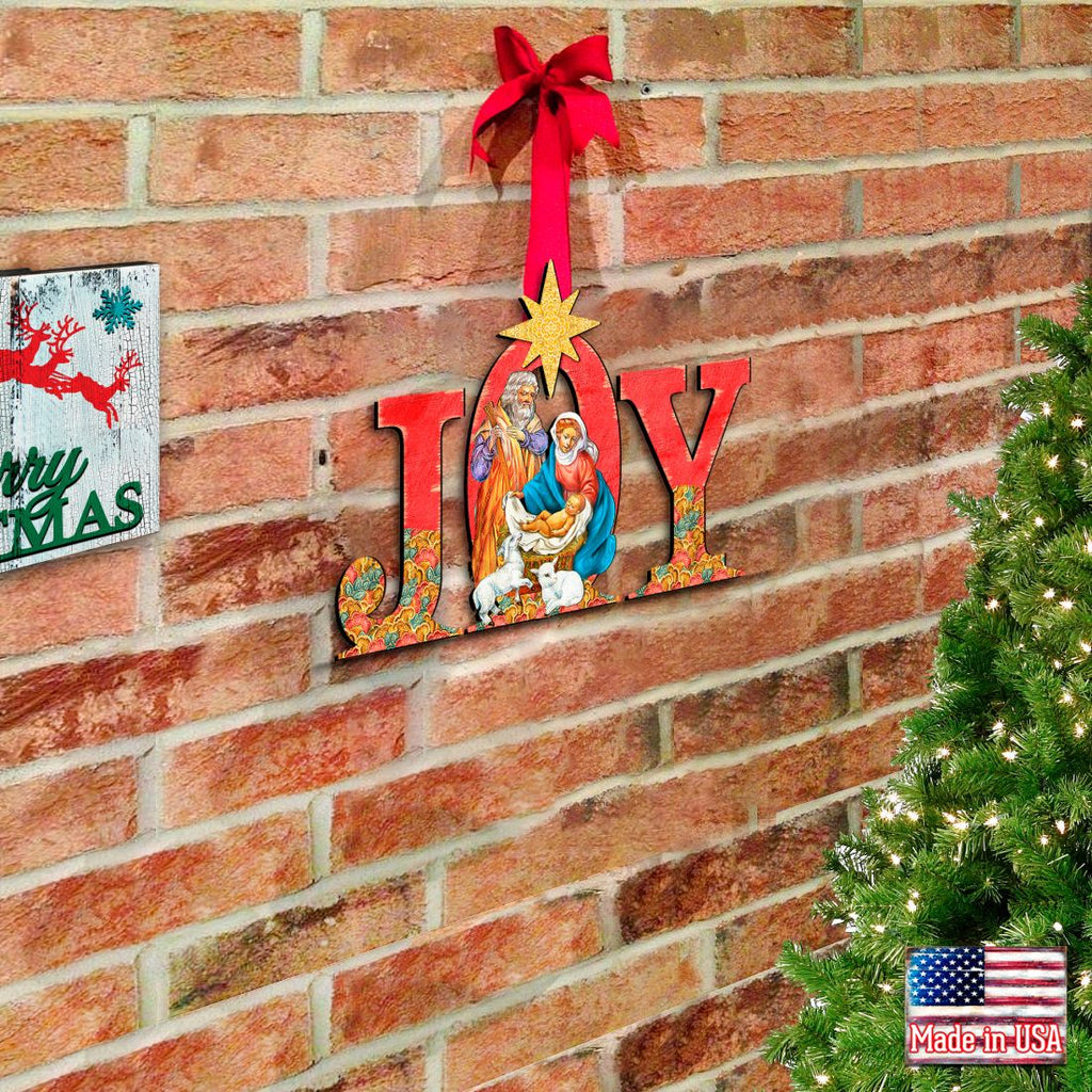Regal Joy Nativity Christmas Nativity Door Decor by G. DeBrekht - Nativity Holiday Decor - 8121456H