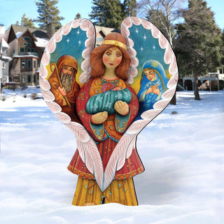 Holy Family Angel Outdoor Decor by G. DeBrekht - Nativity Holiday Decor - 8154107F