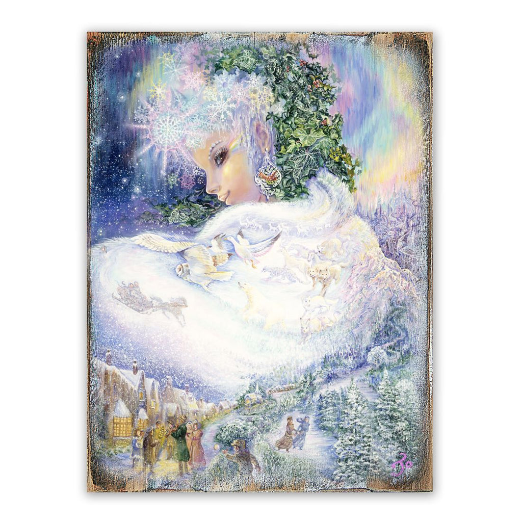 Snow Queen Fantasy Wooden Wall Art by Josephine Wall - Fantasy Decor - 852143-JW