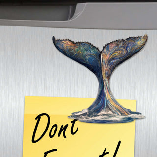 Vibrant Whale Stories Decorative Eco Wood Magnets Set of 6 by G. Debrekht - Wildlife Coastal Decor - 8090104G-S6