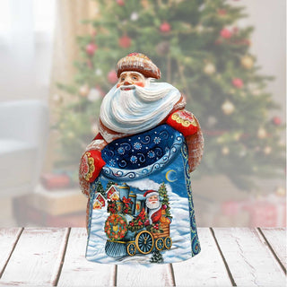 Santa Express Santa Hand-Painted WOODCARVED Masterpiece by G. DeBrekht - Christmas Decor - 8203011 *** PRE-ORDER - Handmade Just for You! ***