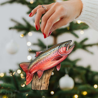 Alaskan Red Sockeye Wooden Ornaments by G.Debrekht - Wildlife Holiday Decor - 8710109-1