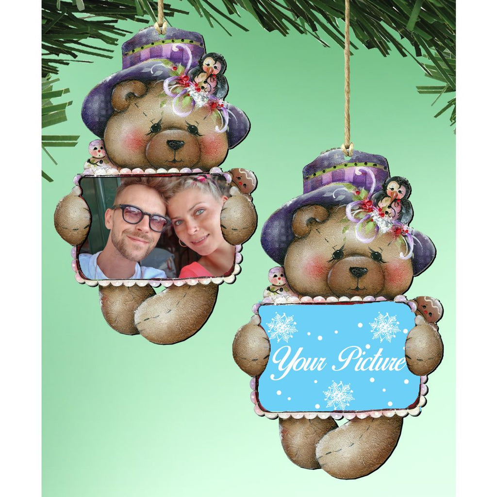 Teddy Bear Picture Frame Ornaments - Ornament for Photo - Christmas Decor - 8457510PF