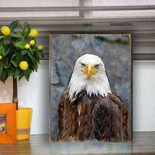 Eagle Portrait Art Wooden Wall Art by Nature Wonders - Nature Wildlife Decor - 95296B