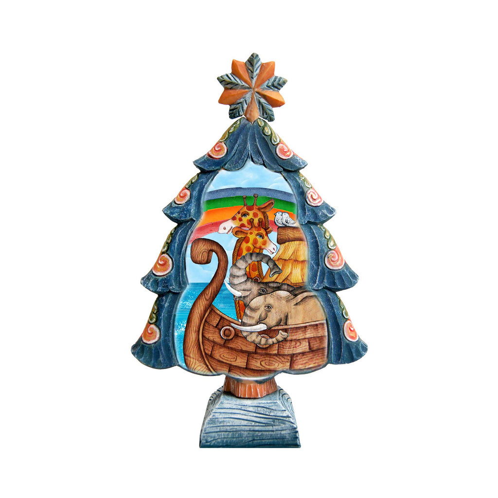 Noah's Ark Tree Handcrafted Christmas Figurine - G. DeBrekht - Christmas Santa Snowman Decor - 588044M