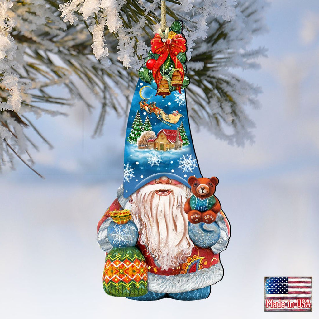 Christmas Gnome Dwarf Wooden Ornaments by G. DeBrekht - Christmas Decor - 8611012