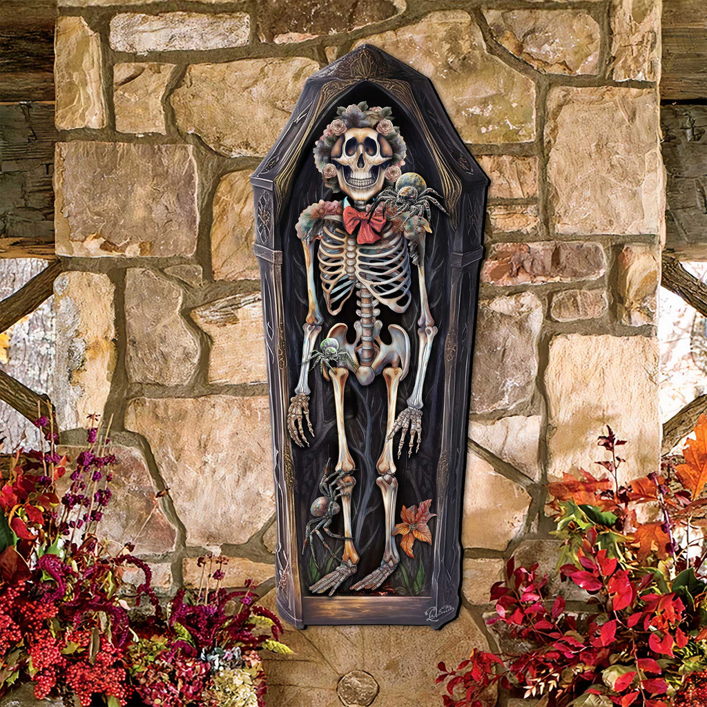 Skeleton Coffin Holiday Door Decor by G. DeBrekht - Halloween Decor - 8652797H