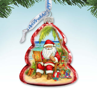 Holiday Coastal Ornament - Santa's Artistry Keepsake Glass Ornaments by G. Debrekht - Christmas Decor - 777415