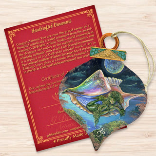 Sea View Shell Wooden Ornaments by Josephine Wall - Coastal Sea-Life Decor - 845621-JW