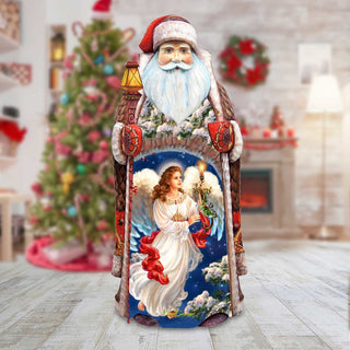 Angel in the Arch Santa Hand-Painted WOODCARVED Figurine by D. Gelsinger - Nativity Holiday Decor - 242112-1322
