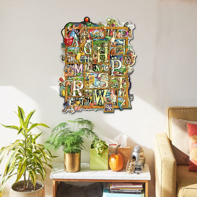 Alphabet Whimsical Wall Art by Laura Seeley - Love Family Kids Decor - 8513007-LS