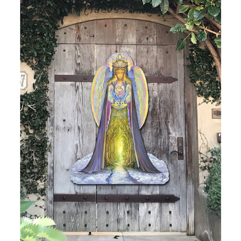 The Angel and the Bluebird Holiday Outdoor Yard Sign by Josephine Wall - Christmas Decor - 845623F-JW