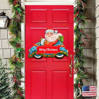 Merry Christmas Santa Door Decor by G. DeBrekht - Christmas Santa Snowman Decor - 8112045-2H
