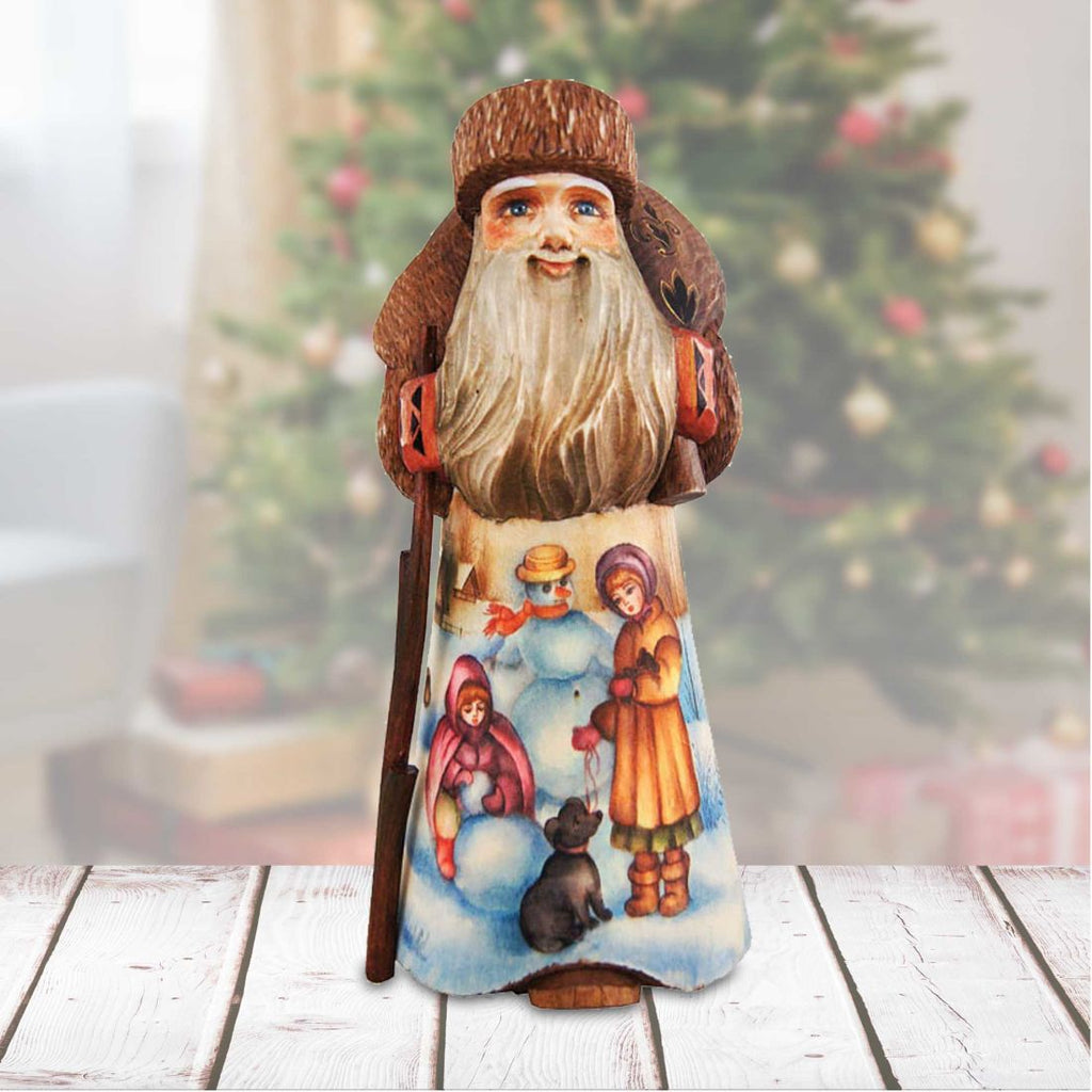 Winter Friends Santa Hand-Painted WOODCARVED Masterpiece by G. DeBrekht - Christmas Decor - 291712 *** PRE-ORDER - Handmade Just for You! ***